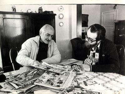 Con Héctor G. Oesterheld en su casa de Beccar, 1974